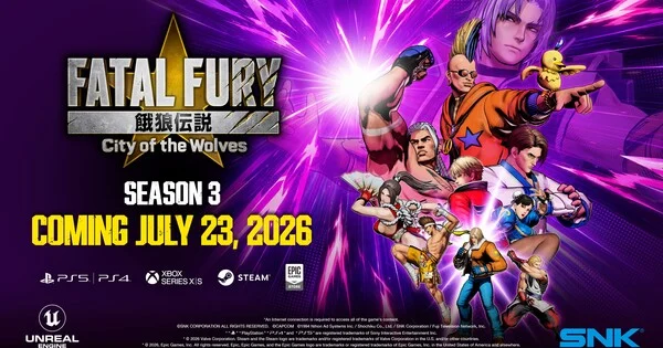 Revelan el plantel de la temporada 3 y la fecha de lanzamiento de julio para Fatal Fury: City of the Wolves